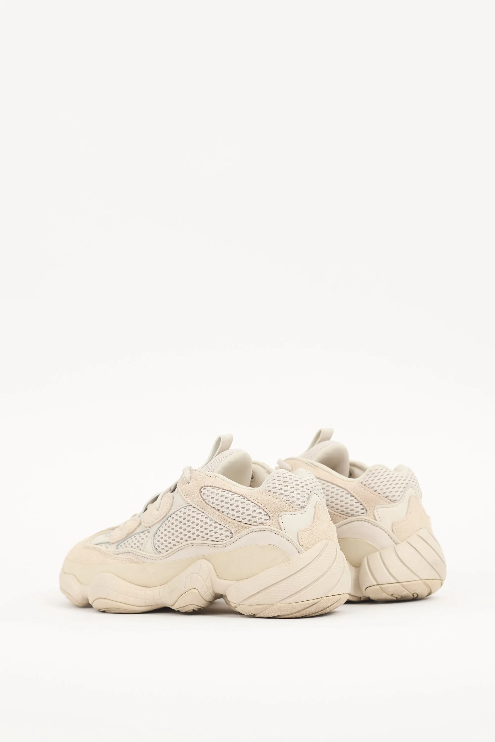 X Adidas Beige Suede & Mesh Yeezy 500 Sneaker